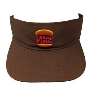 Clipper Visor Brown One Size Burger King Embroidered Logo Snapback Hat Polyester
